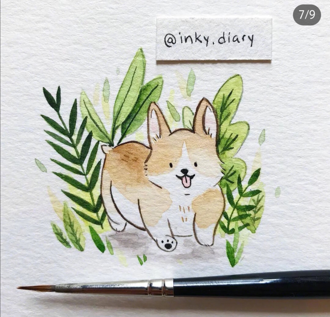 [水彩分享]超萌的小动物插画来啦,适合新手临摹哦