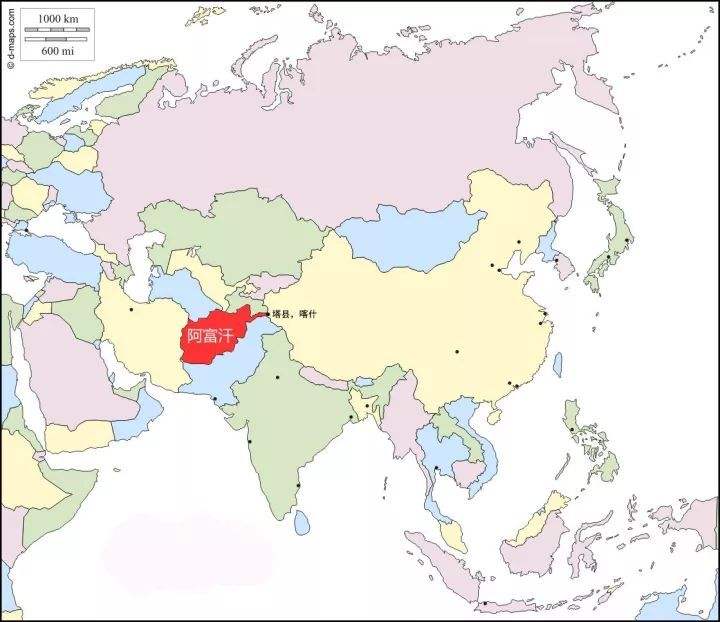 阿富汗地理位置地图图片