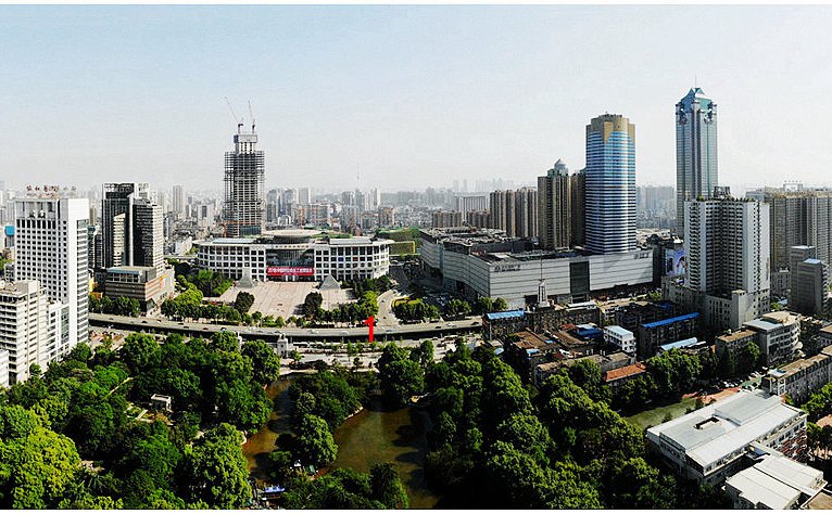 航拍图,在武汉旅游,汉口这个最著名的商圈不应错过