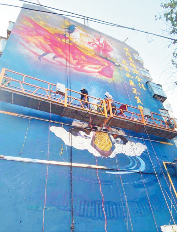 提升淄博夜市质量水平餐车亮化,墙体彩绘,主题舞台……长107米,宽7米