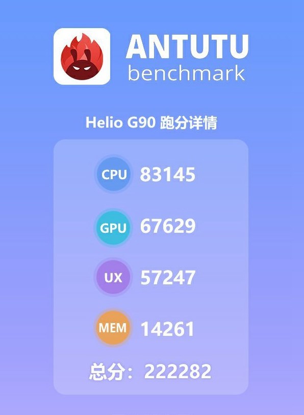 联发科helio g90跑分曝光:22万分,高于骁龙730,低于麒麟810