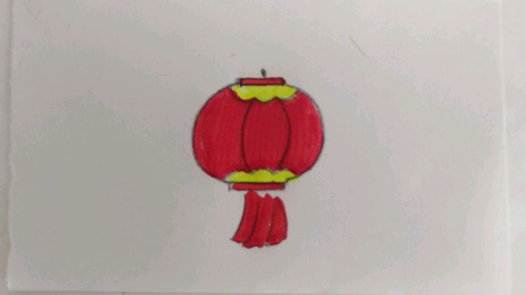 新年到 大红灯笼高高挂 真喜庆 简单简笔画教程 小朋友画起来不难
