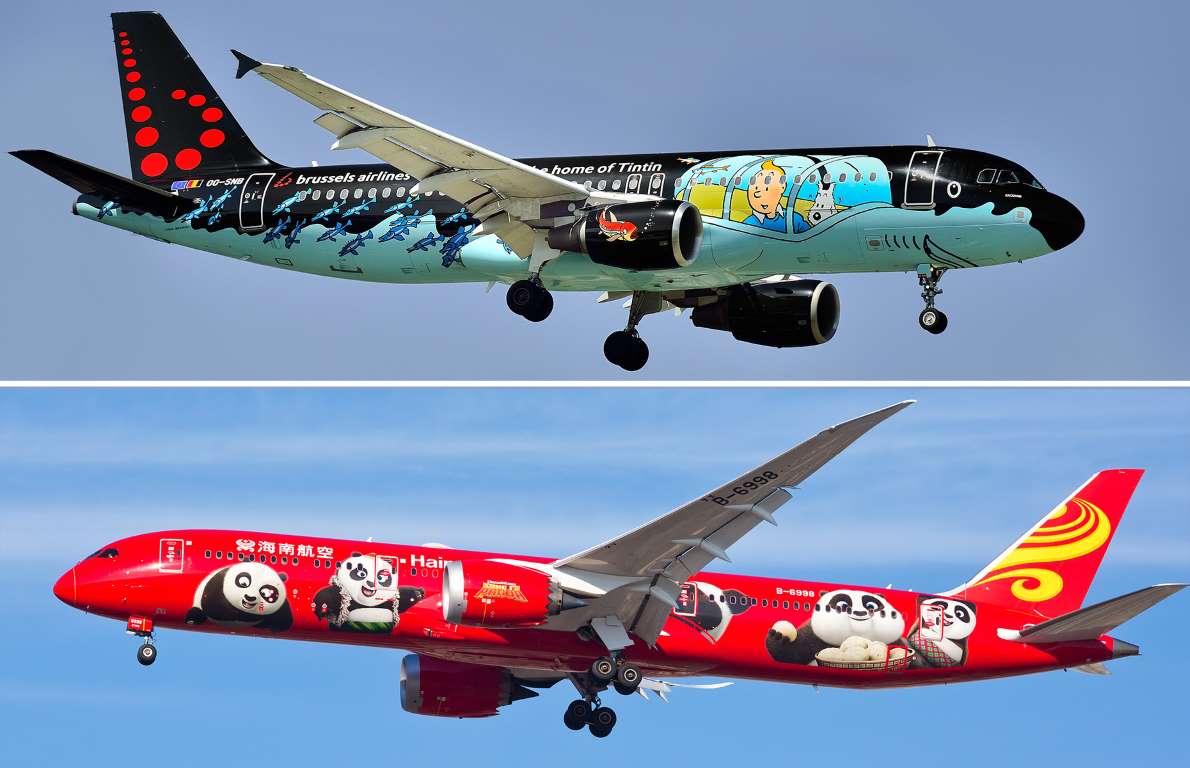 拼颜值:从卡通到球队标志,盘点世界各地酷炫而多彩的飞机机身