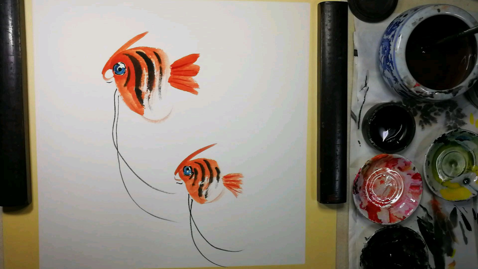 国画入门动物篇零基础教程。第十五章热带鱼:小品创作画