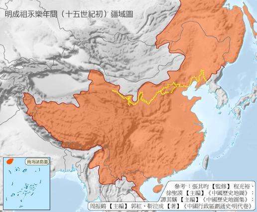 明朝疆域"两京十三省,一共分15块,为何地图上却画着16块?