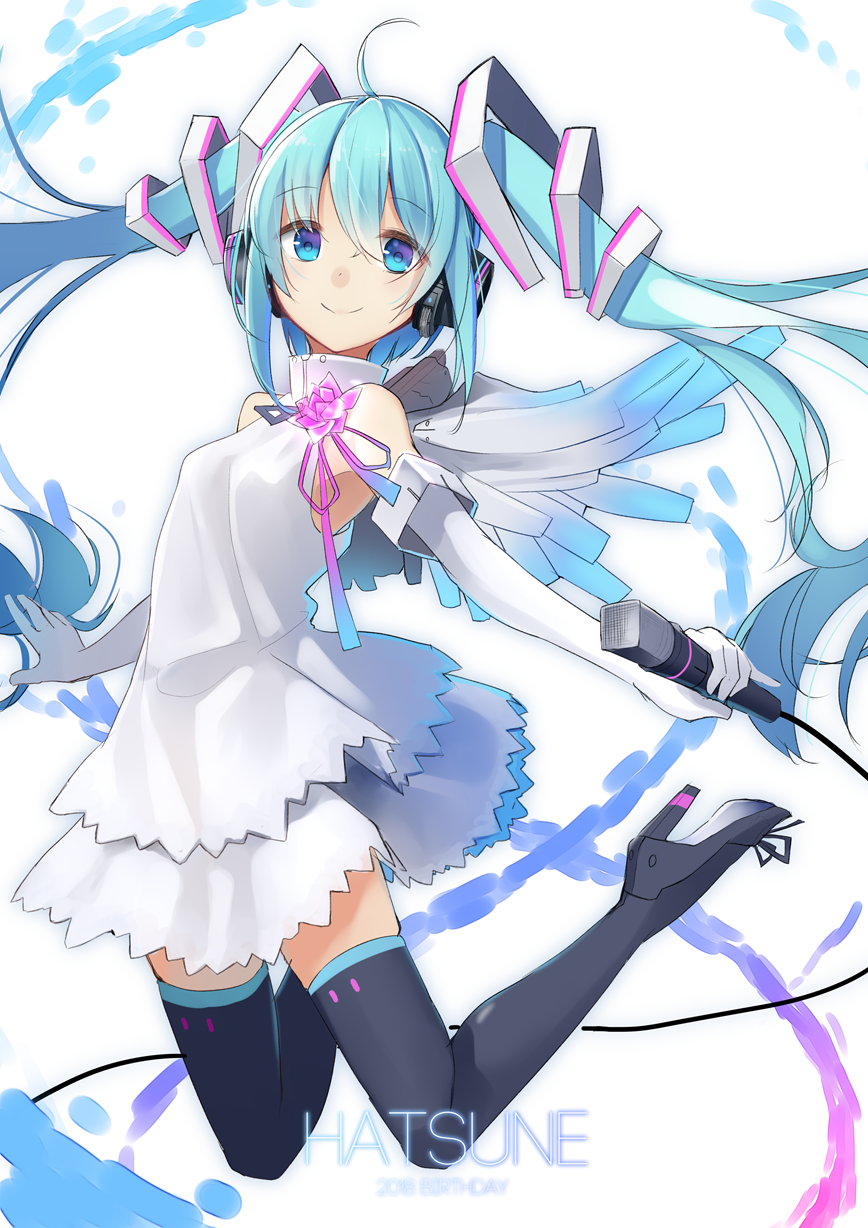 日本二次元虚拟偶像"初音未来"的高清手绘插画壁纸