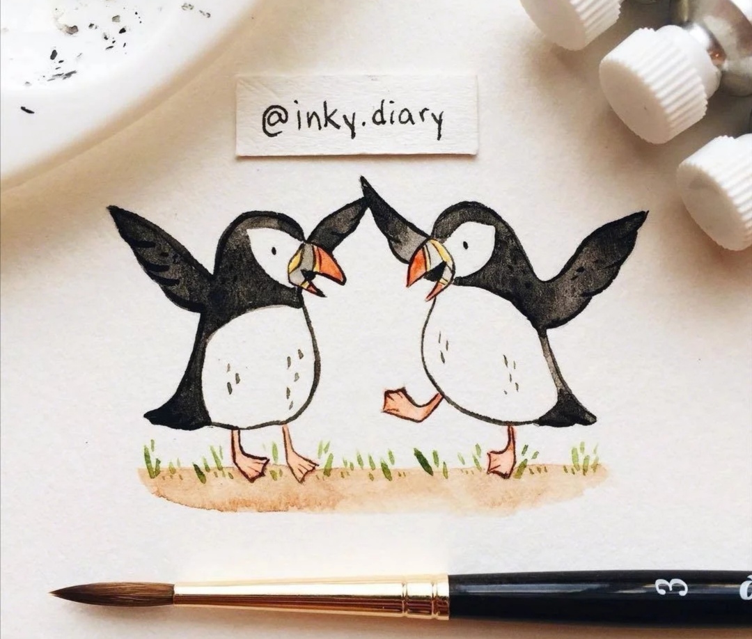 [水彩分享]超萌的小动物插画来啦,适合新手临摹哦