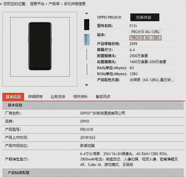 oppor15x参数配置图片