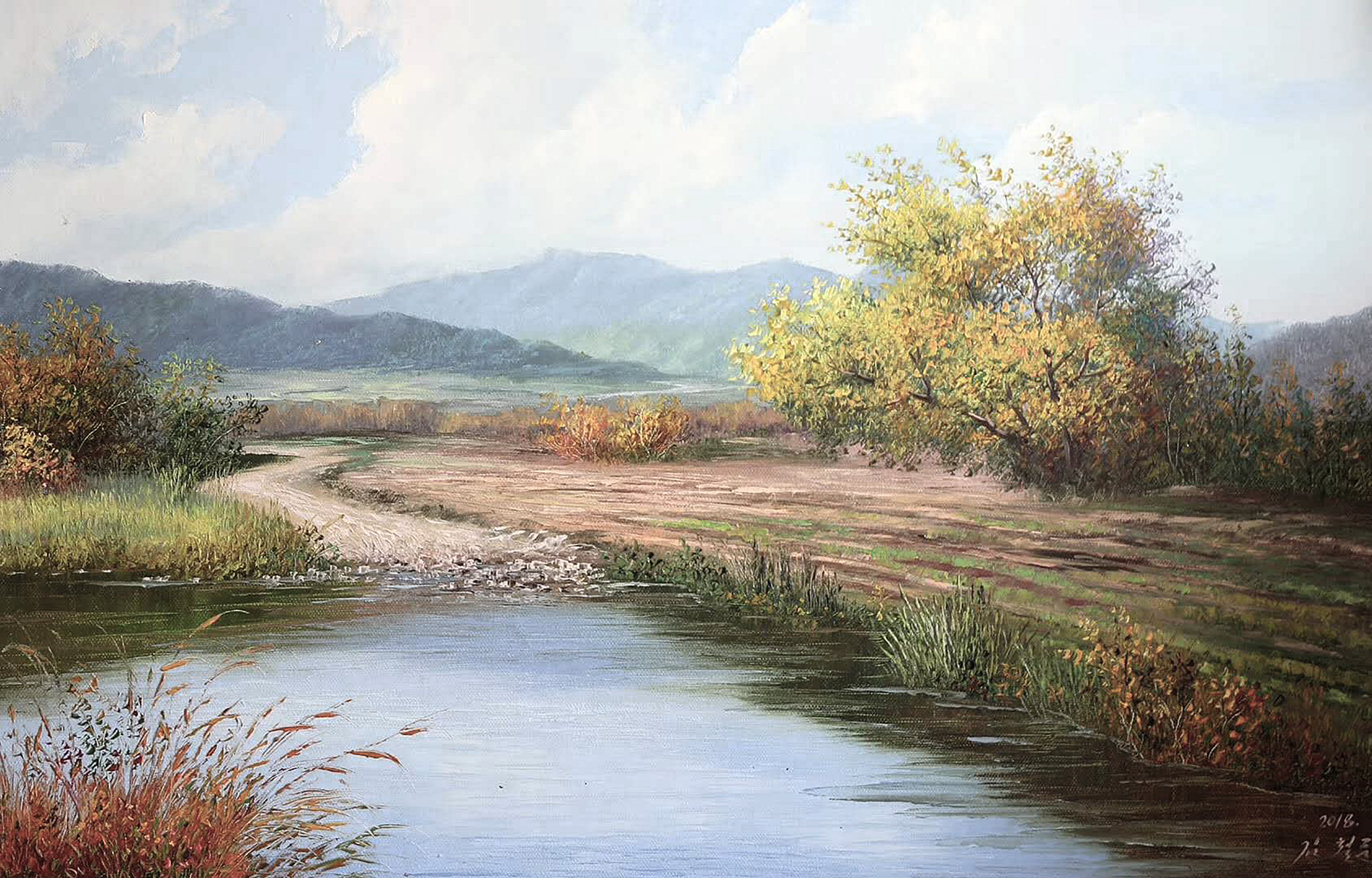 油画《雨过天晴》. 转载自百家号作者:8彩虹画室