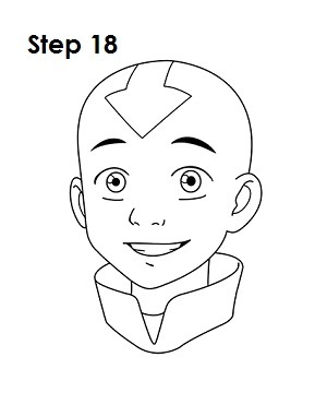 一步一步来学习如何绘制 aang 阿凡达-每天一幅简笔画