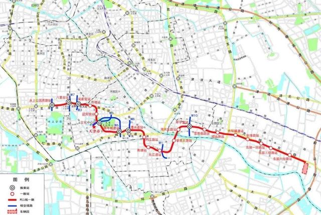 天津地铁11号线的地图如下所示.