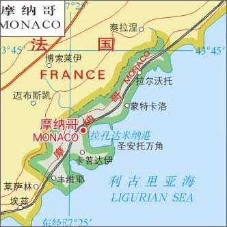 摩纳哥公国地图图片