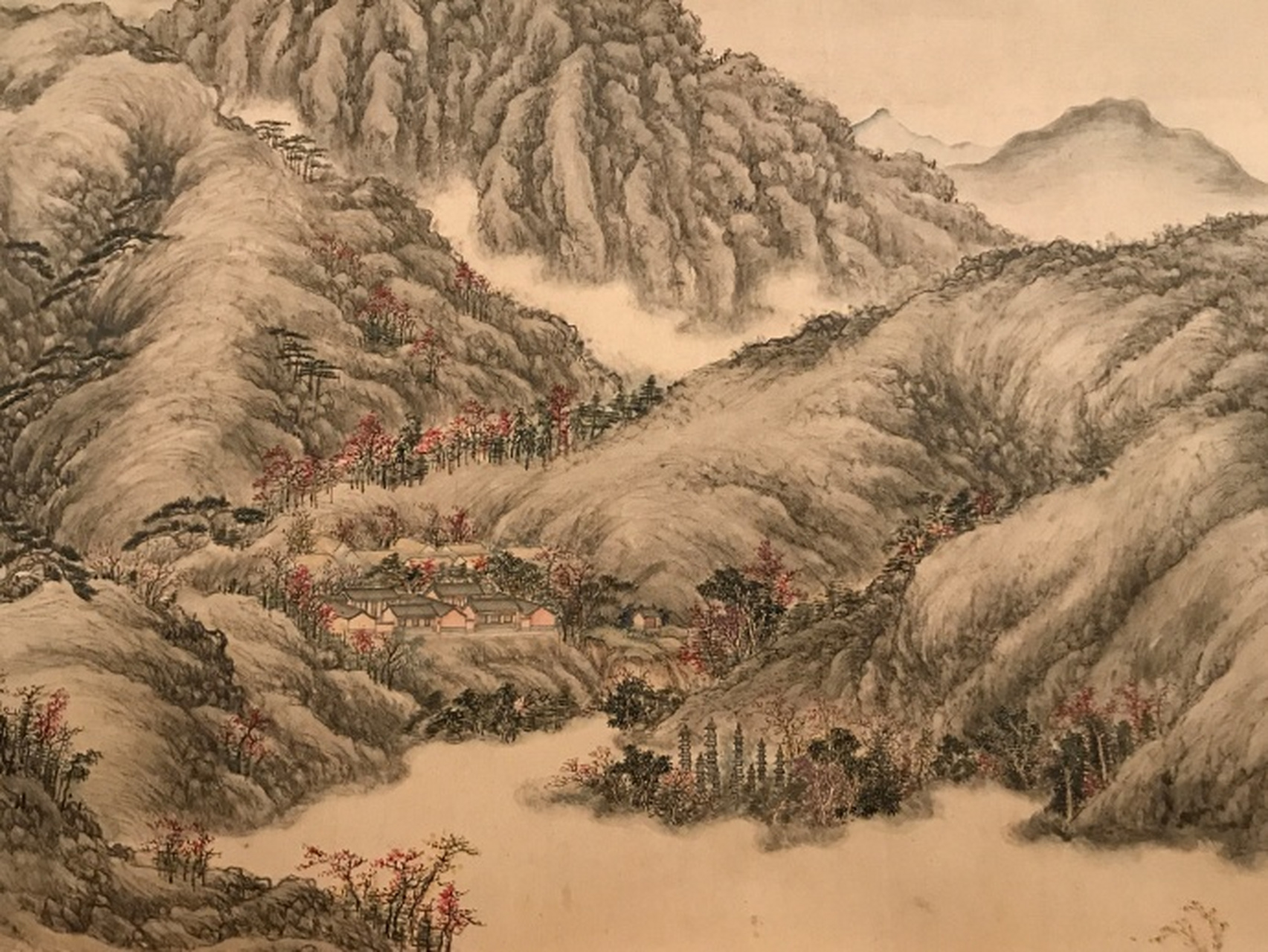 清·董邦达《盘山十六景》图卷,纸本设色,辽宁博物馆藏,借展到天津