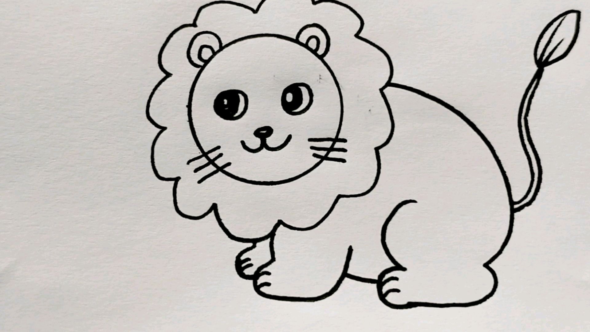 大狮子简笔画,试试吧