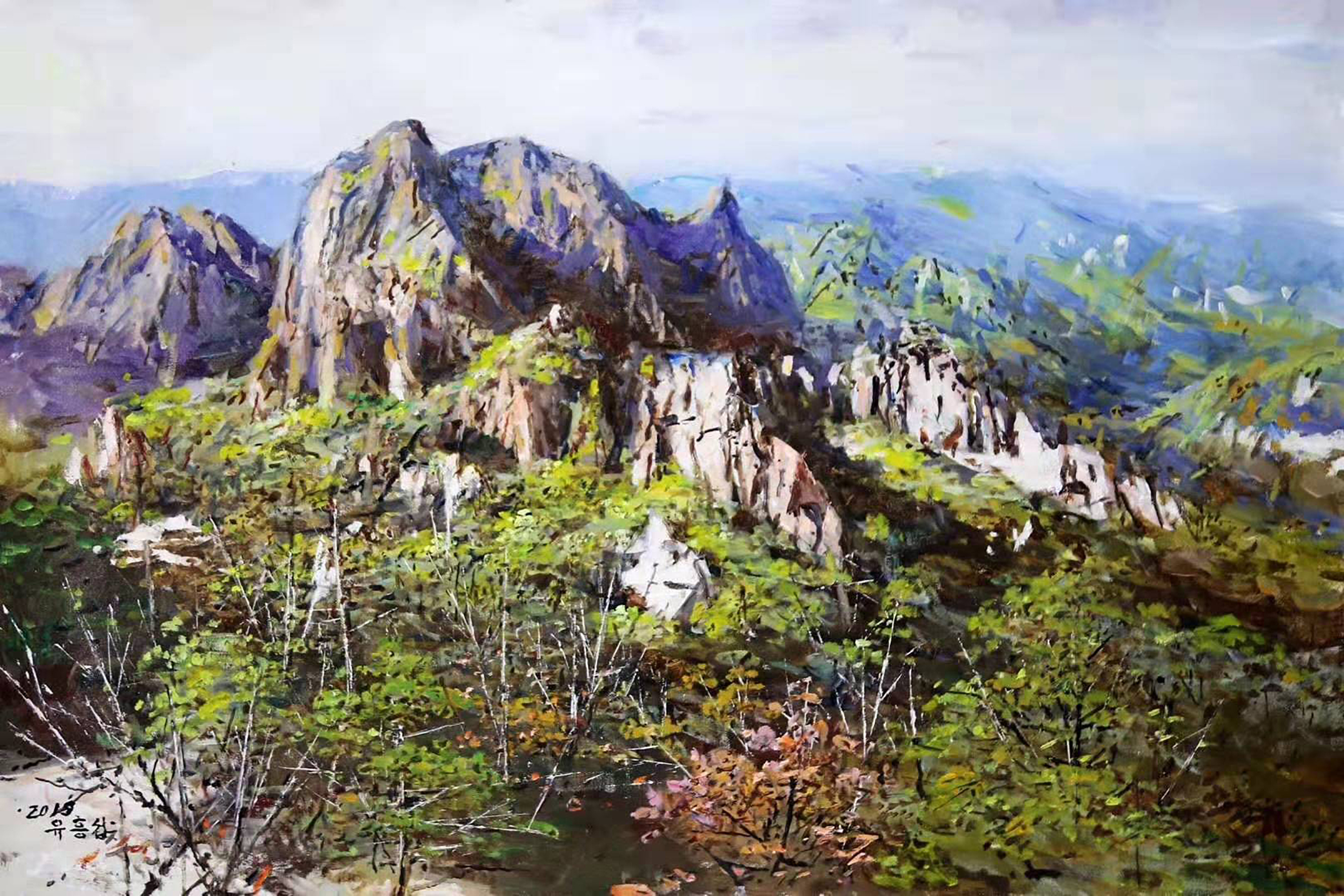 油画,黄金山,长170厘米,宽91厘米 转载自百家号作者:8彩虹画室