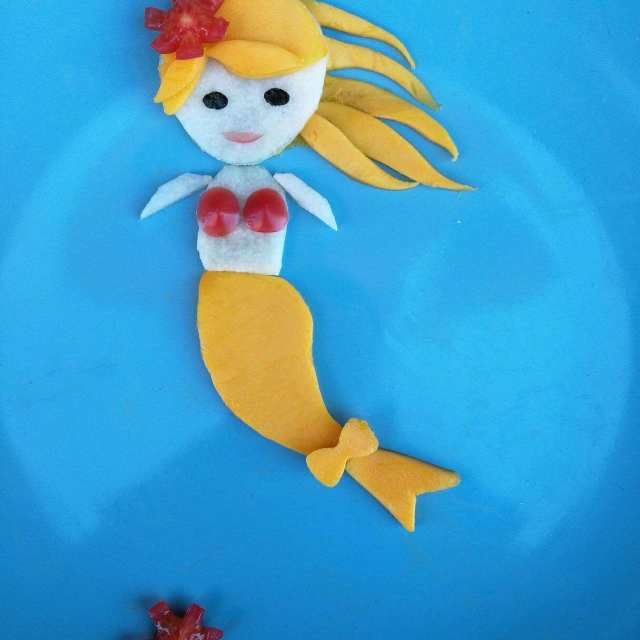 水果小美人鱼,可爱有趣的水果拼盘,也太有创意了