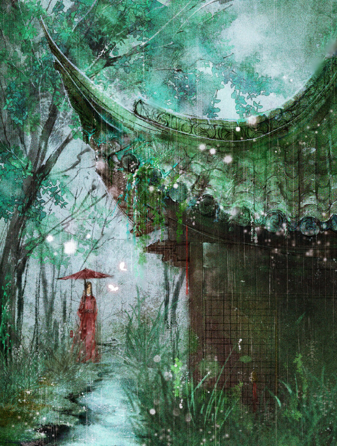 《天官赐福》美如画的四季图,赏花看月听雨,属于花怜