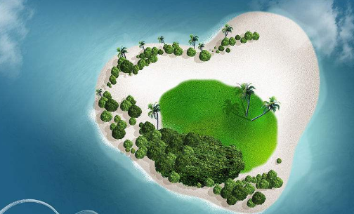 一组爱心岛的照片,连岛都是爱你的形状