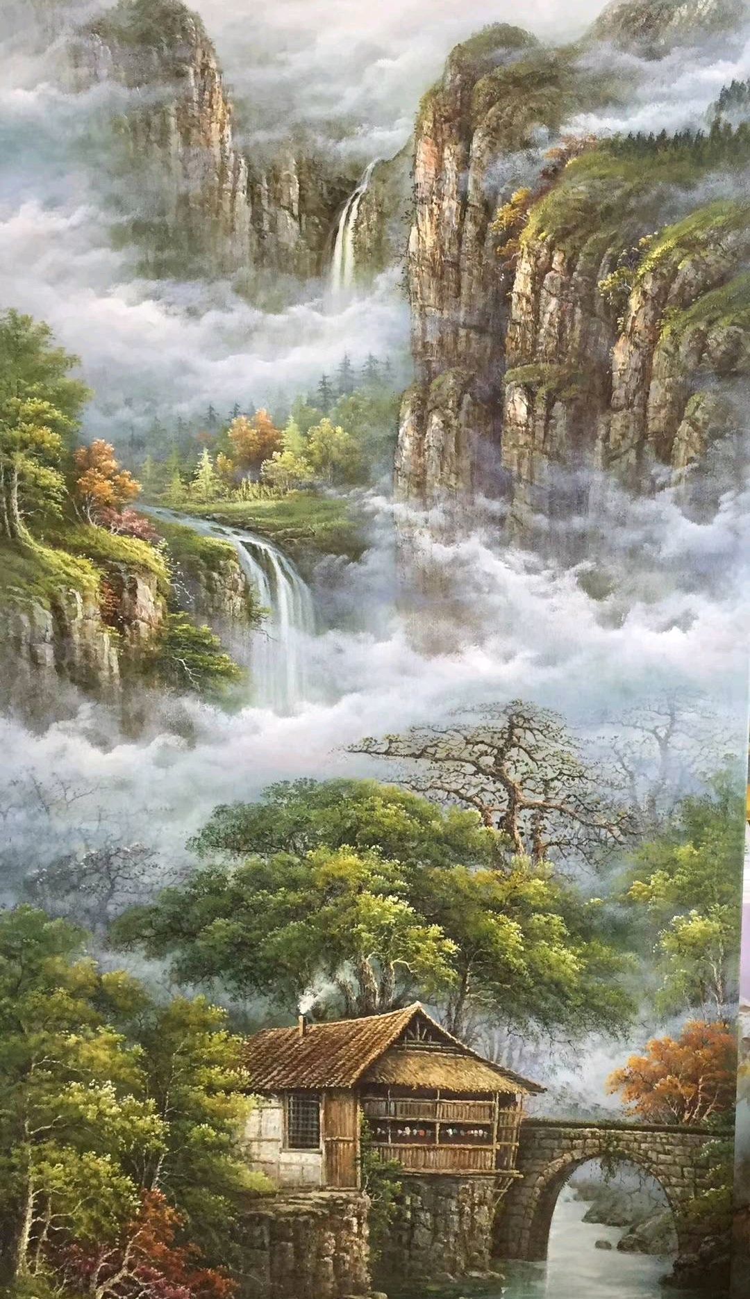 幽静梦幻风景油画