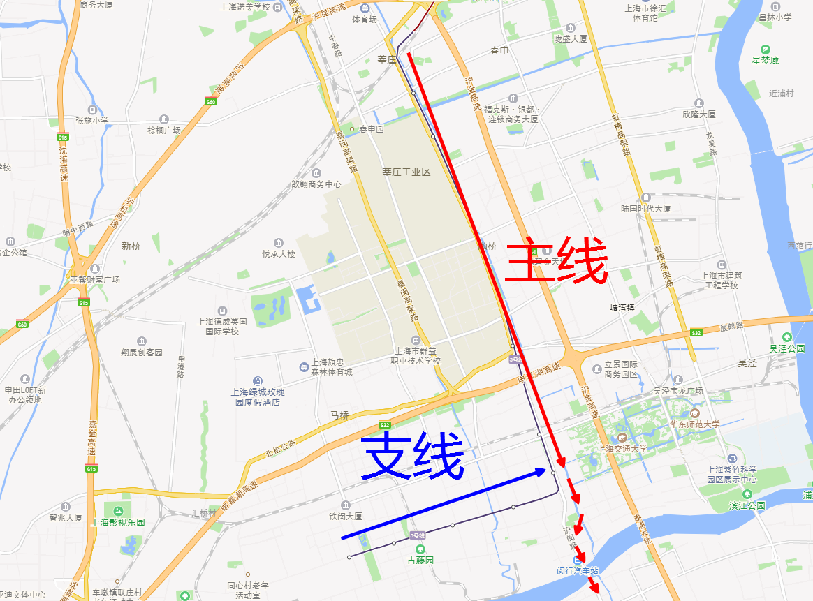 上海地铁5号线的旧4节车并不需要开上主线,东川路可以同台换乘