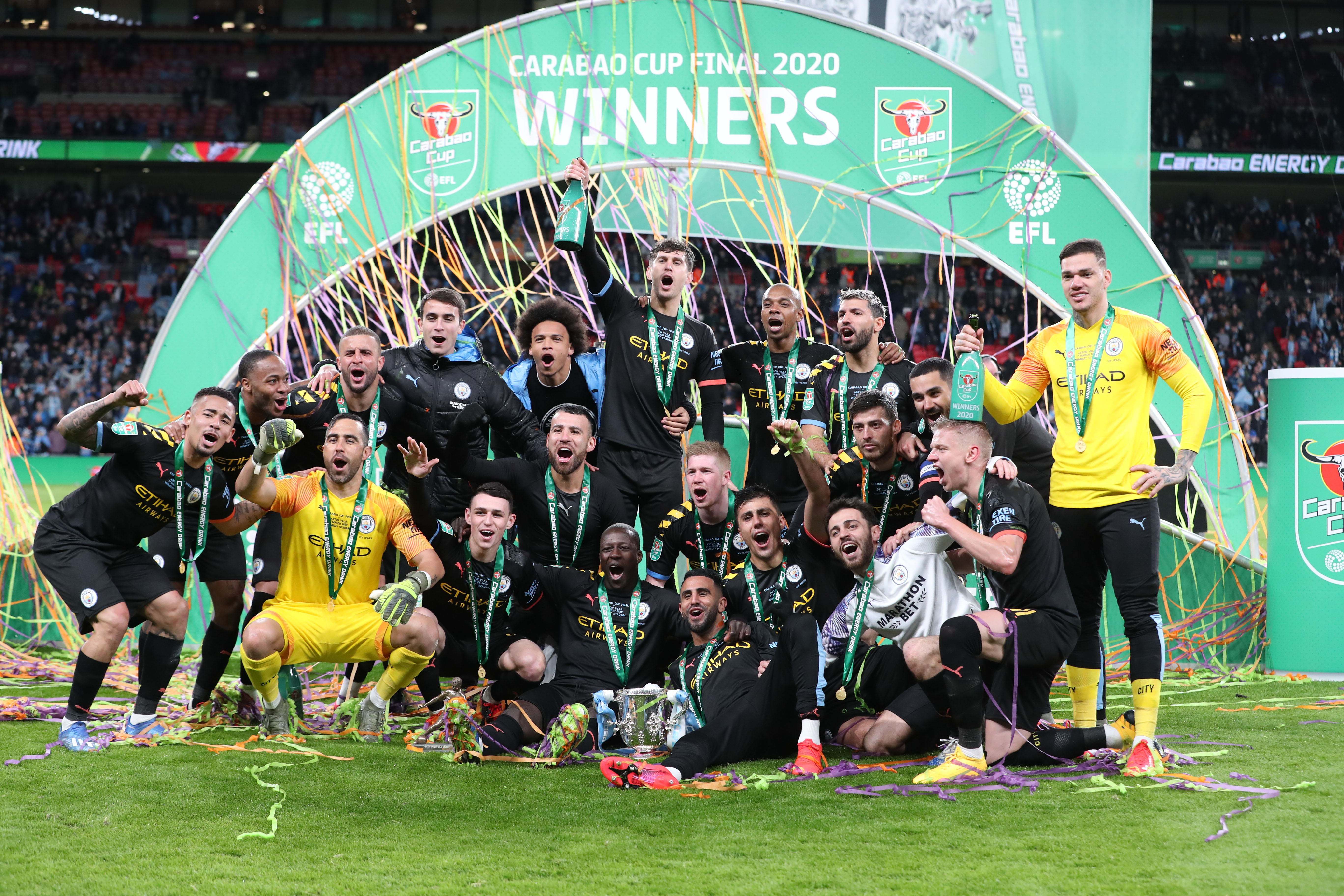 照片,伦敦,2020年3月2日    (体育)(8)足球——曼城队夺得英联杯冠军