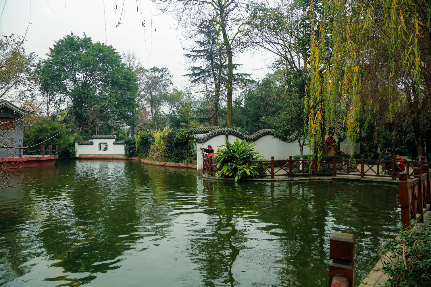 四川成都百花潭公园风景实拍