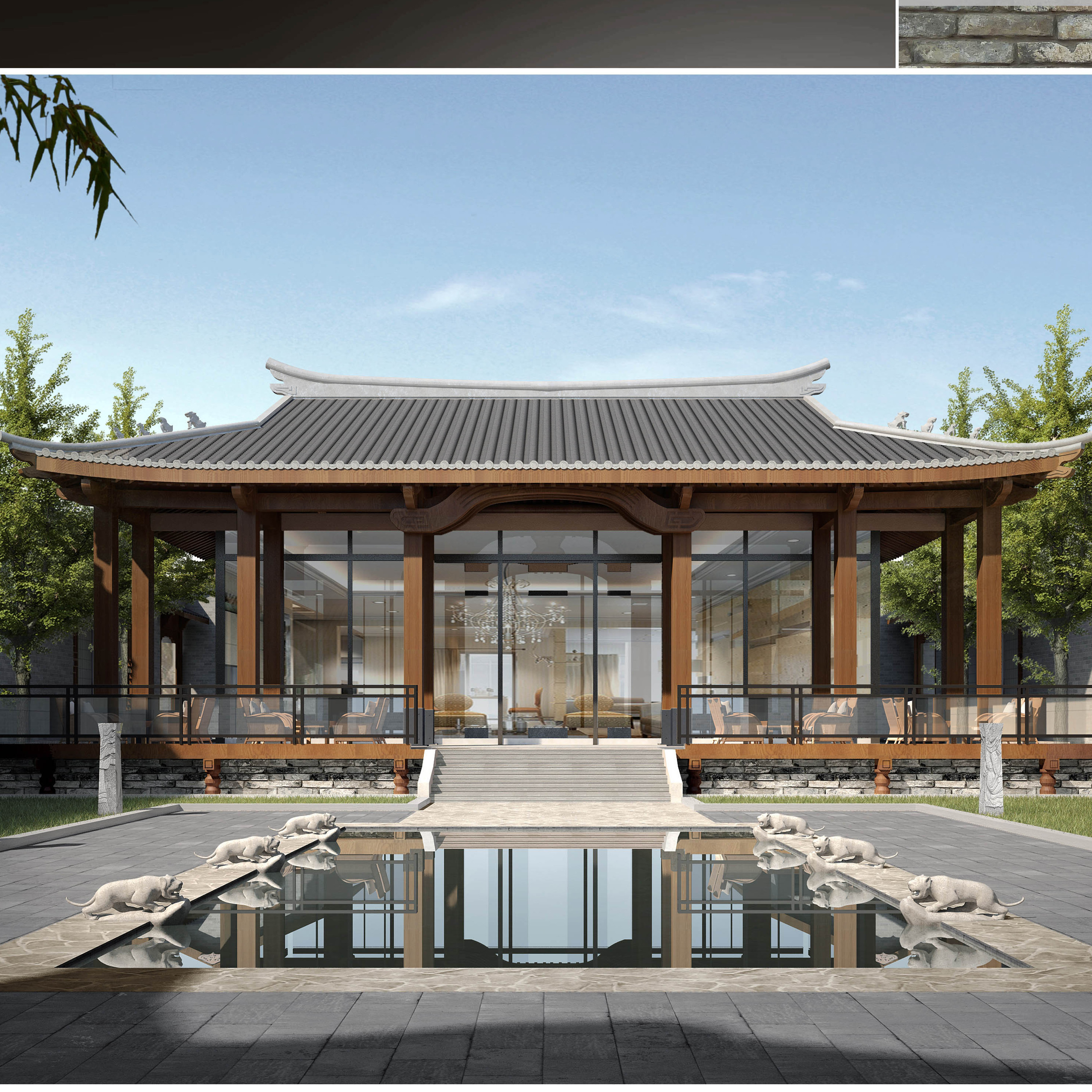木结构建筑-仿古国学堂