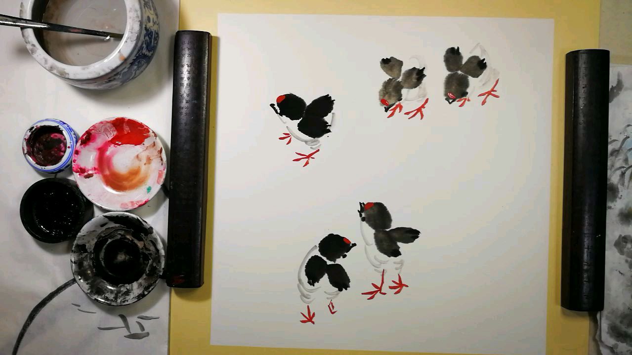 国画入门动物篇零基础教程。第七章小鸡:小品创作画