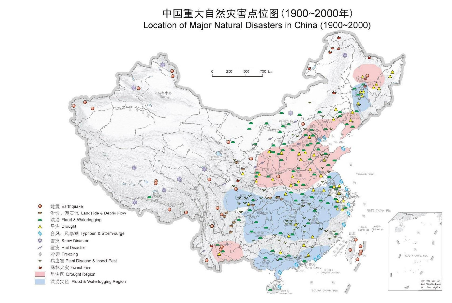 其中季风的不确定性和地处板块交界处是我国自然灾害多发的重要原因