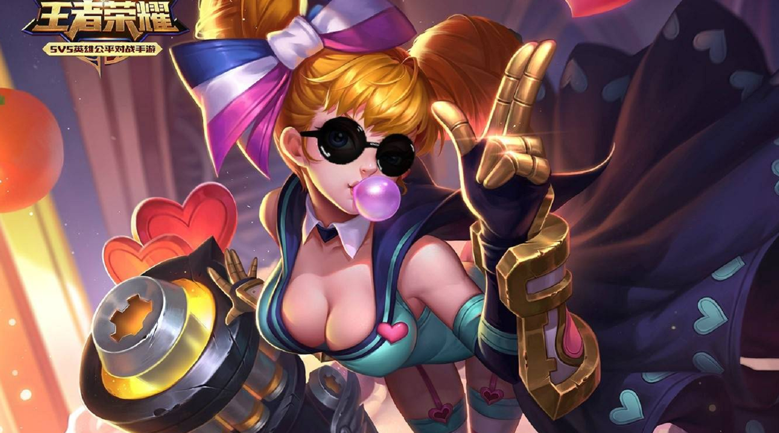 王者荣耀:玩家恶搞孙尚香表情,口吹泡泡糖还要戴墨镜!