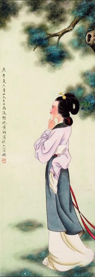 黄均工笔人物画,这才是仕女图!画出了贵族范!