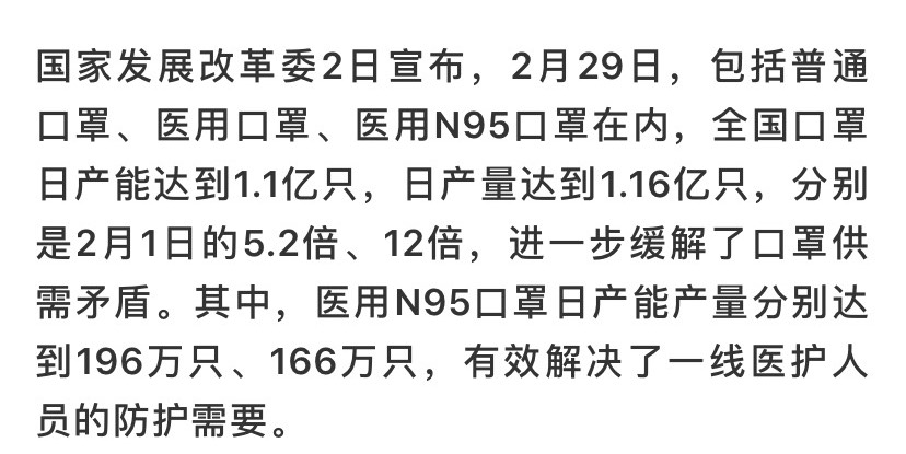 口罩日产能,产量双双破亿!