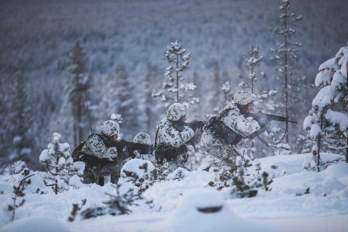 芬兰陆军雪地上演炮兵突击,场面震撼,军装尤为好看!