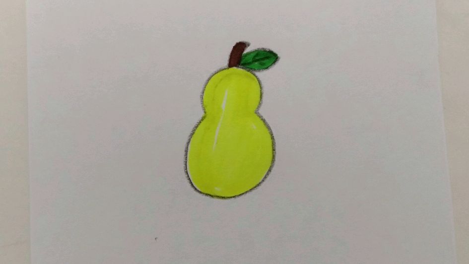 清热醒渴的鸭梨 秋天吃最好 简单的儿童简笔画教程 孩子零基础学画