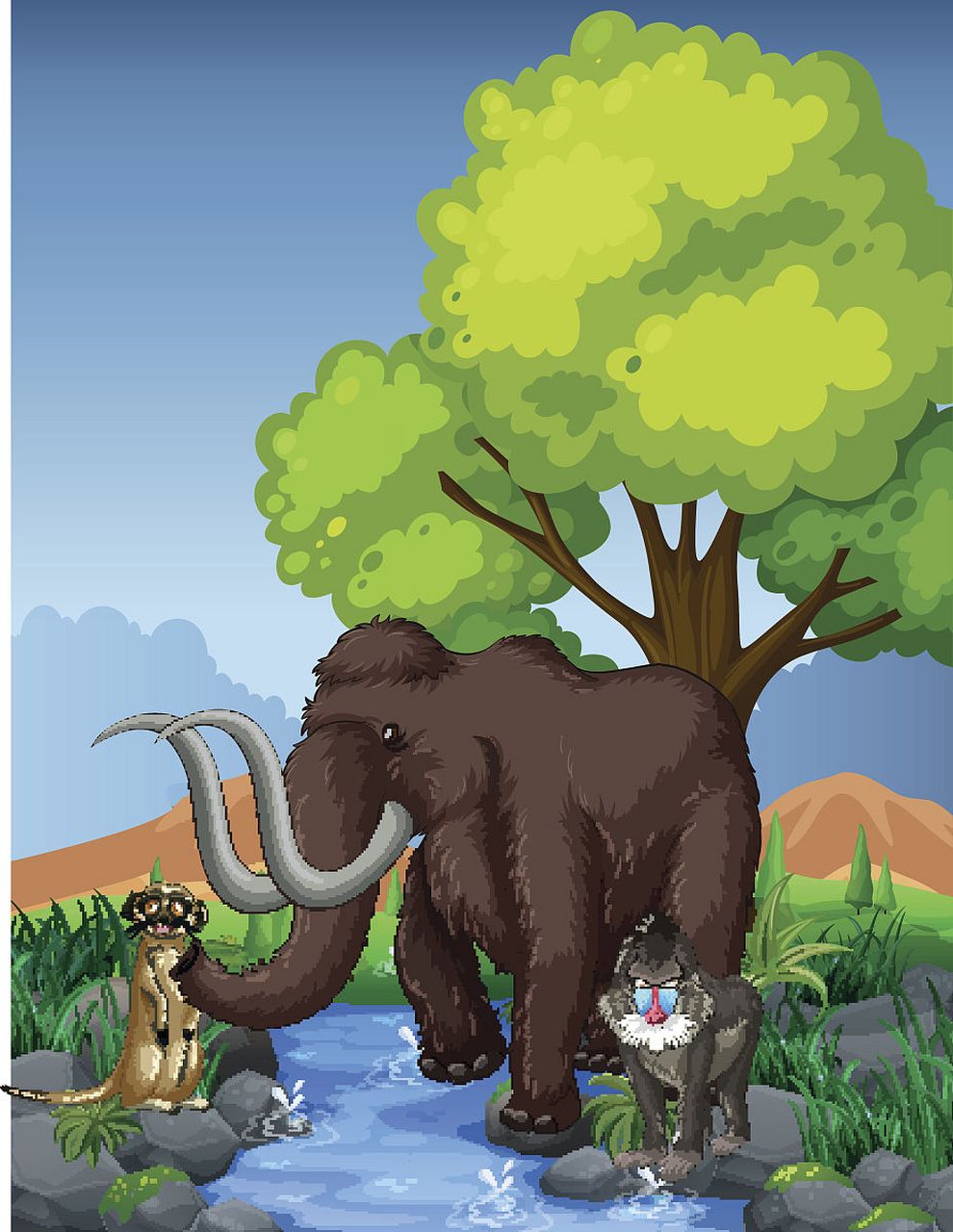 猴子对大象说:"你为什么要用鼻子喷水呢?你不觉得很奇怪吗?