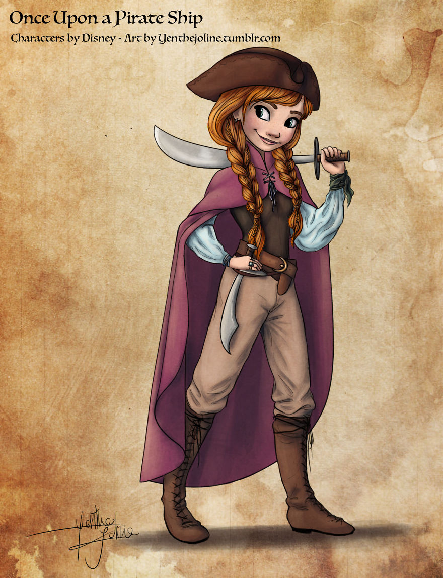 迪士尼公主变身女海盗,英勇的反派,又一次被美到了