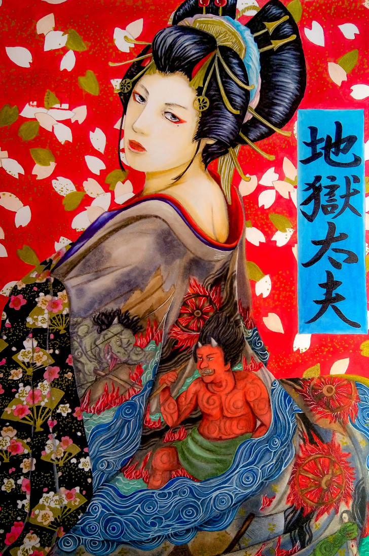 针女,日本妖怪,柔美纤细的长发尖锐如针,常出没于城