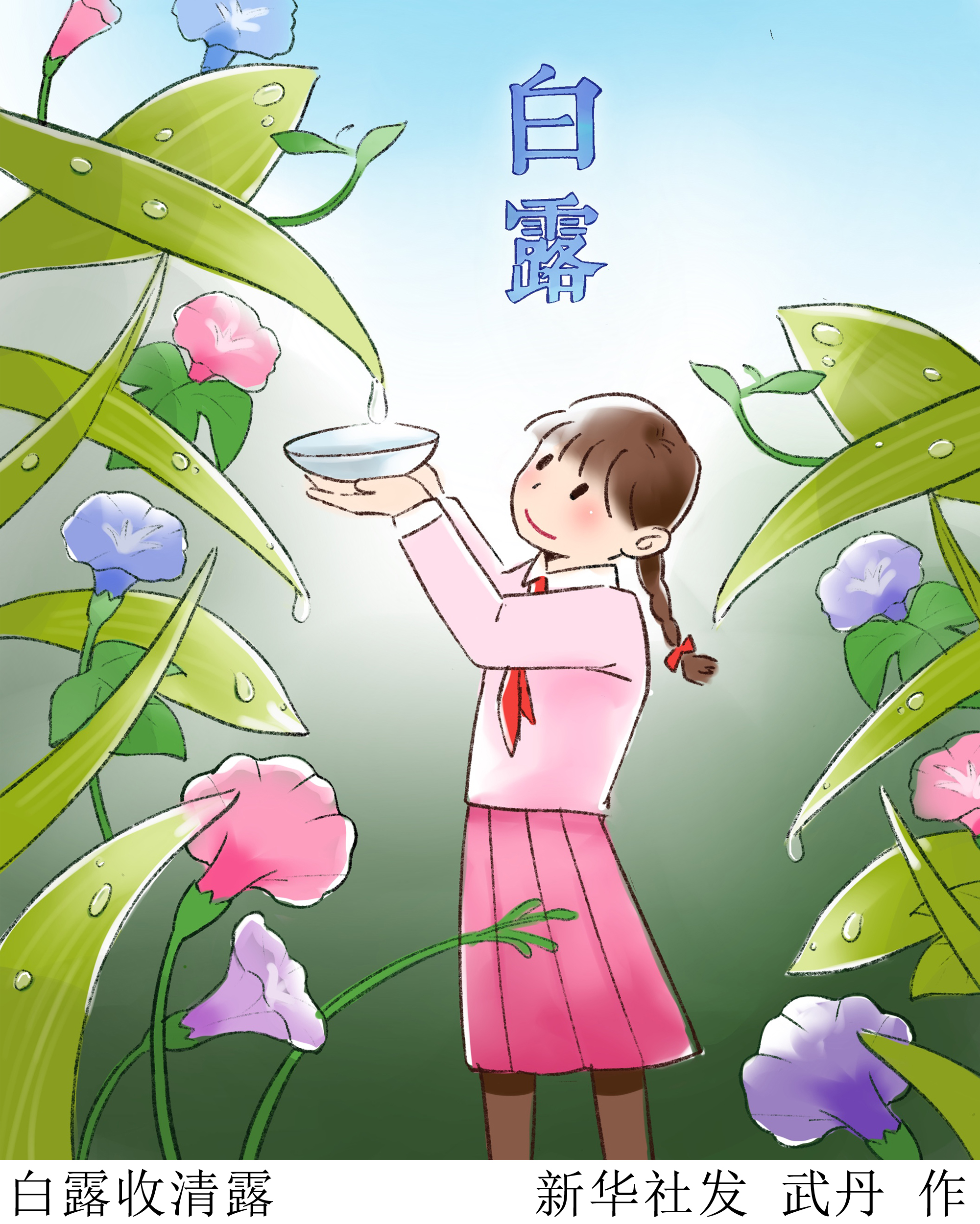 (图表·插画)「二十四节气·白露」白露收清露