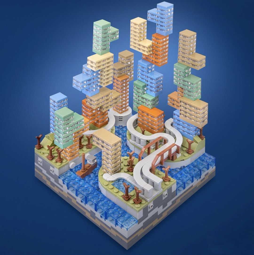 艺术杰作!用小颗粒乐高设计的微型城市,细节完善,精妙绝伦!