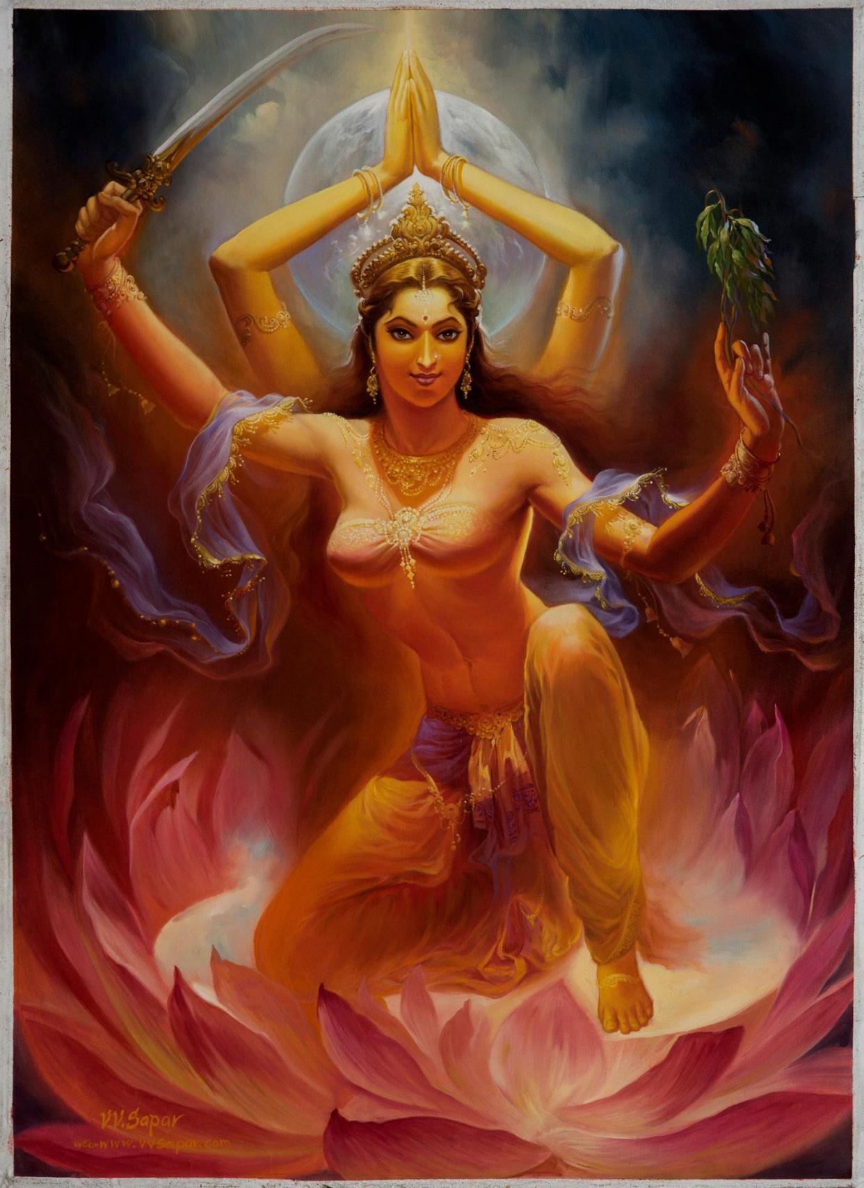 顶礼具光胜度母,安立一切三真如, 正具寂灭威神力,摧魔起尸夜叉众.