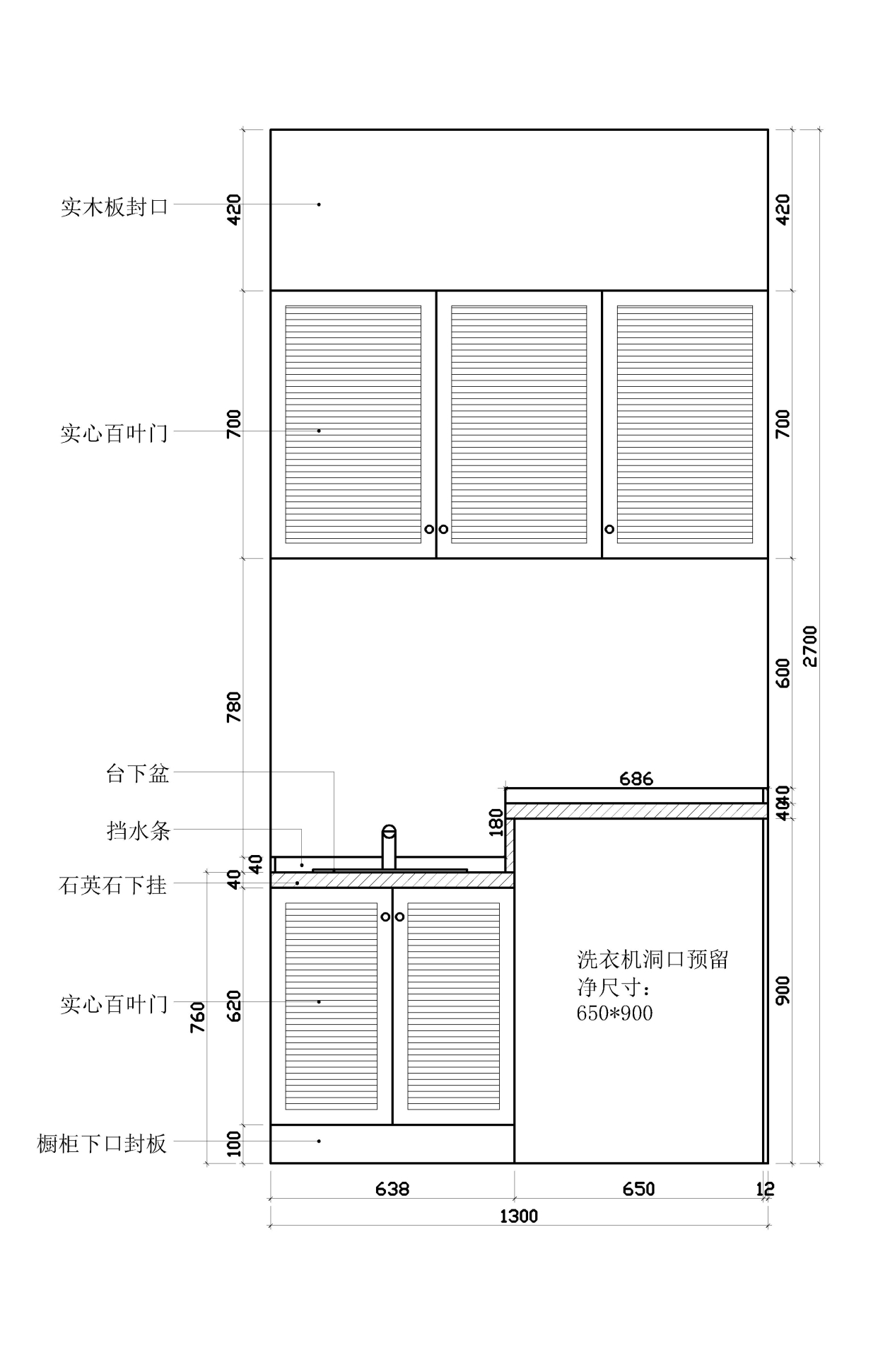 五种阳台柜设计方案和施工图纸