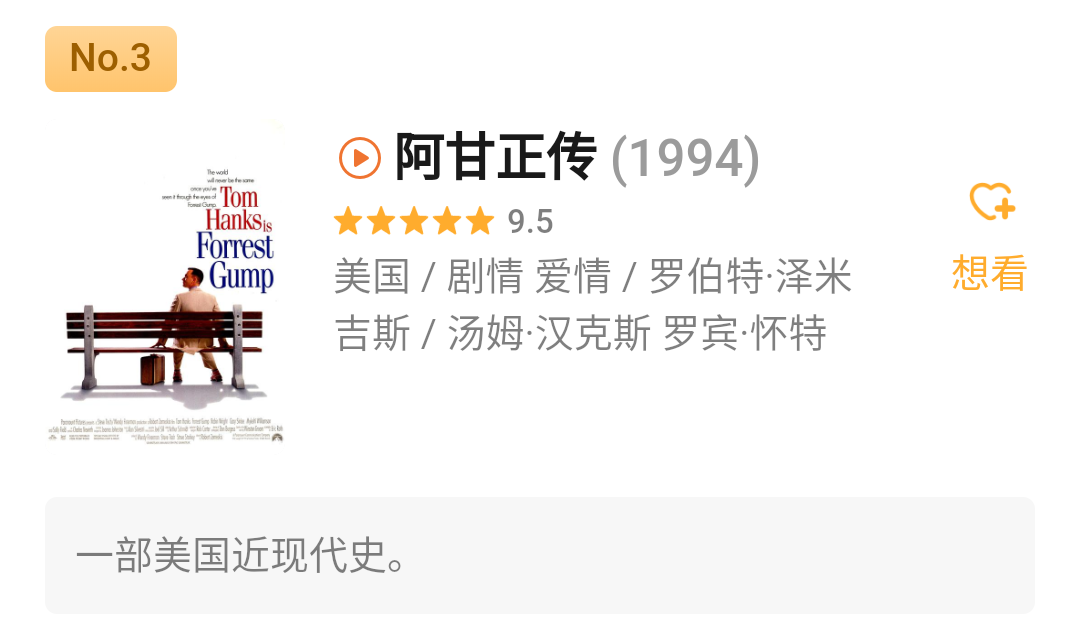 豆瓣9.5《阿甘正传》排到影史第三,为何还有影迷表示不满?
