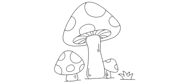 小蘑菇简笔画,随手一画,可以炫耀半年!