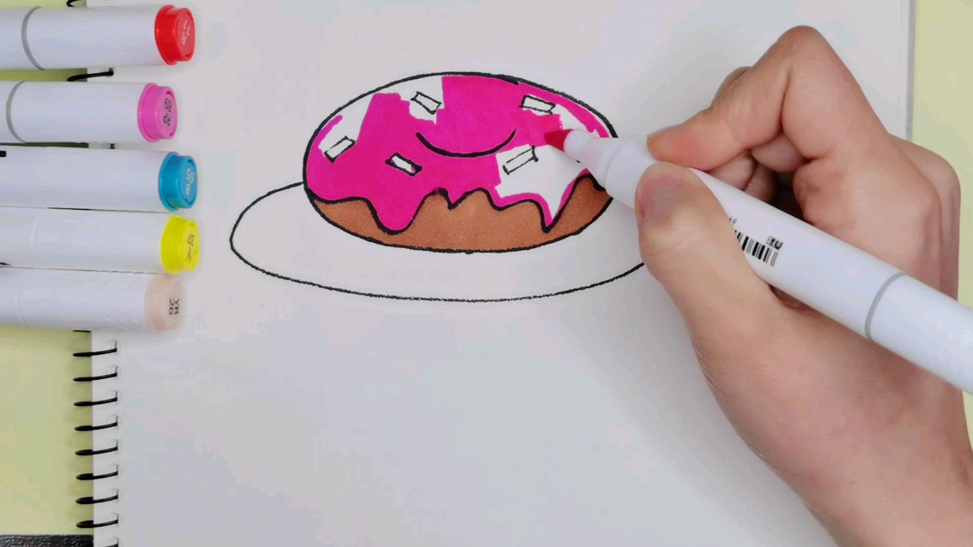 「食物篇」治愈色系的甜甜圈简笔画,拿起画笔赶快记录下来吧!