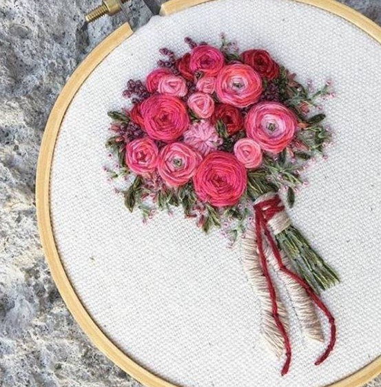 66款玫瑰刺绣图,无私分享,简单又好玩的两种玫瑰绣法,一看就会