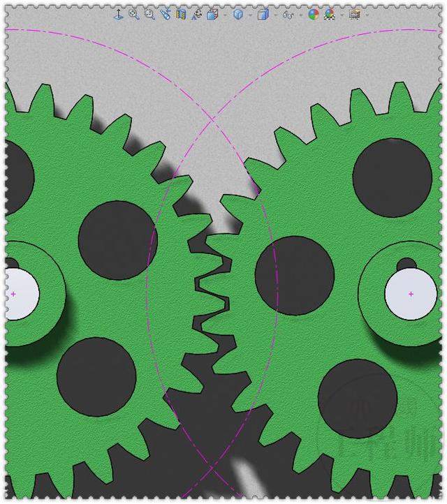 调整两个齿轮的位置,使它们啮合.