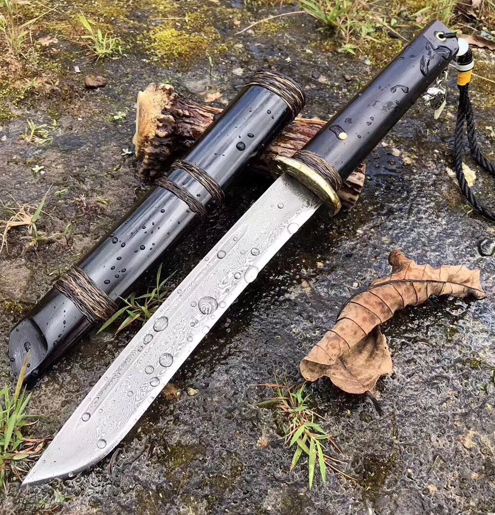 户撒黑檀木小弯刀