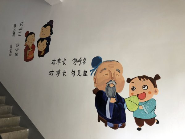 工业职院学生开展墙绘活动扮靓社区楼道