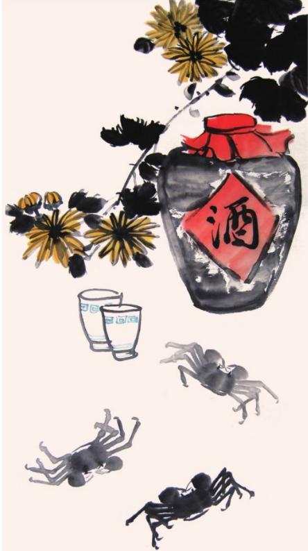 通过两幅蟹作品创作步骤,熟练掌握磅蟹的画法