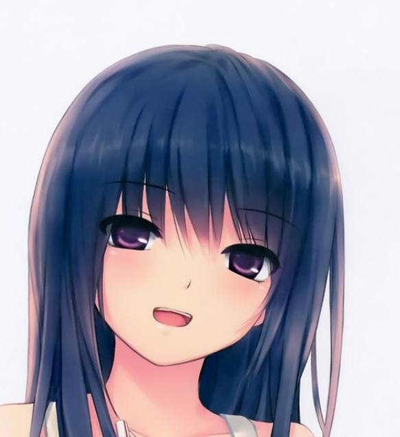 动漫大头贴:头戴蝴蝶结,阳光灿烂的小女生!